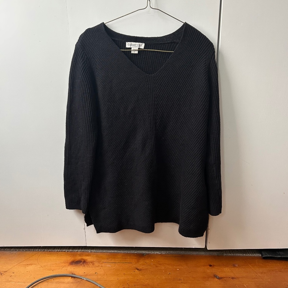 Cold Water Creek Black V neck Sweater